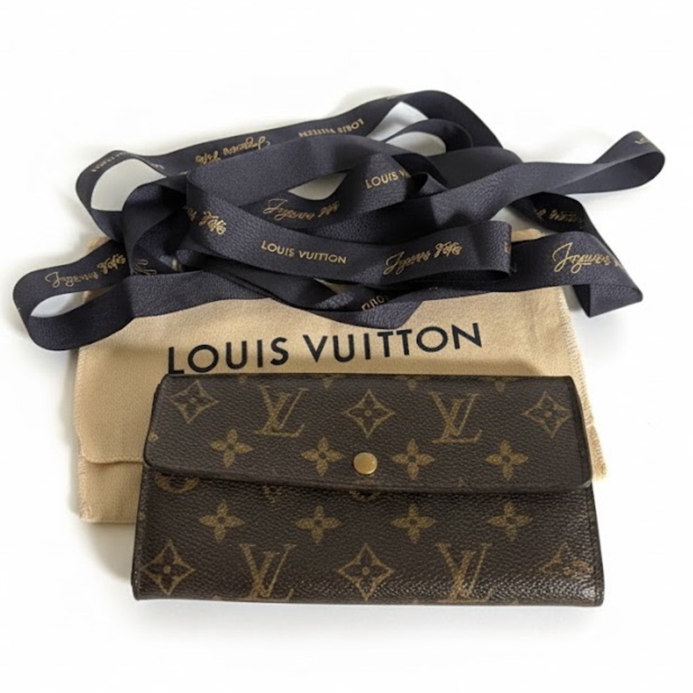 Euc Coa Louis Vuitton Monogram Portefeuille Sarah Long Wallet